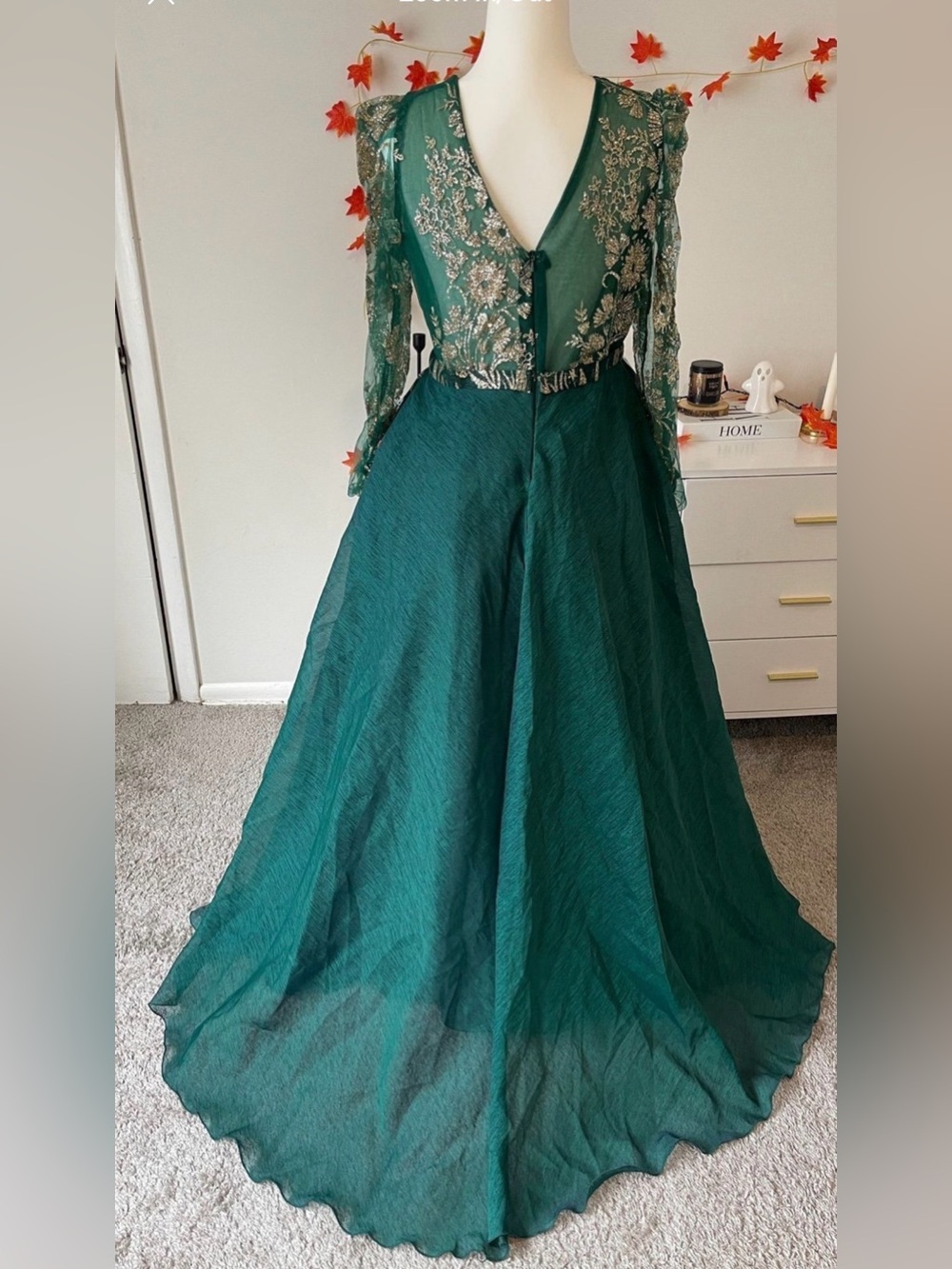Beautiful fancy emerald dress